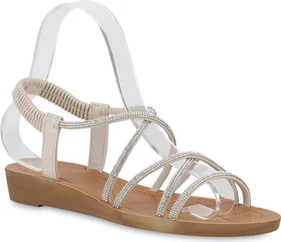 Produktbild von VAN HILL Damen Riemchensandalen Sandalen Strass Schuhe 840963, Farbe: Beige, Größe: 38