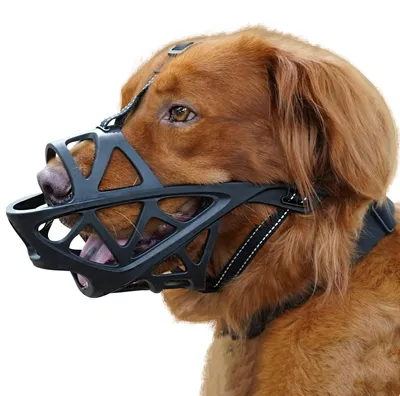 Productafbeelding van BARKLESS muilkorf voor honden, zacht muilkorf voor middelgrote en grote honden, L