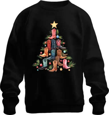 Produktbild von Stiefel Weihnachtsbaum - Weihnachten Weihnachtsgeschenk Christmas Uni Weihnachtspullover, Schwarz, 3XL