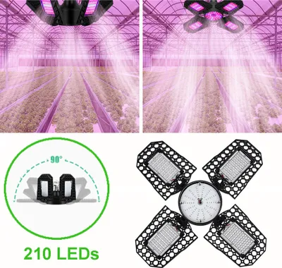Produktbild von LED Pflanzenlampe E27  210 LEDs(Rot,Blau),Wachstumslampe Faltbar, Pflanzenlicht für Gewächshaus Zimmerpflanze Blume Gemüse Frucht
