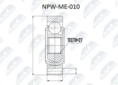 Produktbild von NTY Gelenksatz Antriebswelle Hinten Links Hinten Rechts passend für MERCEDES-BENZ C-Klasse Limousine (W203) NPW-ME-010
