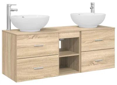 Productafbeelding van vidaXL Badkamerkastset, 3 stuks, Sonoma-eikenhout, 49,5 x 44,5 x 65 cm
