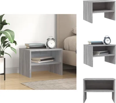 Produktbild von vidaXL Nachttisch Grau Sonoma 40x30x30 cm Holzwerkstoff - Nachttische