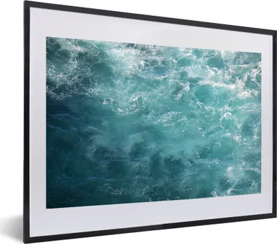Produktbild von MuchoWow® MuchoWow® Gerahmtes Poster Meer - Wasser - Türkis 60x40 cm - Poster mit zchwarzem Bilderrahmen - Schlafzimmer - Plakat in Rahmen - Drucken