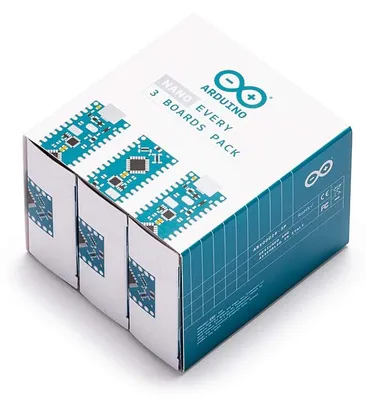 Image de Arduino Nano Every (lot de 3 cartes) [ABX00028-3P] - Pack de 3 cartes compactes équipées du microcontrôleur ATmega4809, idéal pour les projets électroniques, les travaux de bricolage et les applications utilisant l'environnement de développement IDE.