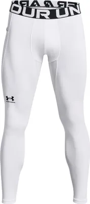 Produktbild von Under Armour ColdGear Compression Leggings für Herren, Enge Leggings, Männlich, Weiß, Erwachsener, White / Black, Einfarbig