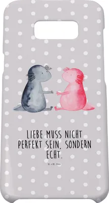 Produktbild von Mr. & Mrs. Panda Samsung Galaxy S8 plus Handyhülle  Axolotl Liebe - Grau Pastell - Geschenk, Handy, Valentinstag, Freund, Hülle, Cover, Case