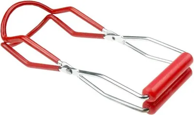 Produktbild von Einmachglasheber Zange Edelstahl Gläserheber Rot 21,5cm Konservierungszange Kochtopf