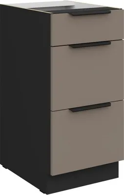 Produktbild von Küchenschrank mit Schubladen LUNARA – Breite 40 cm, Dunkelbeige/Schwarz