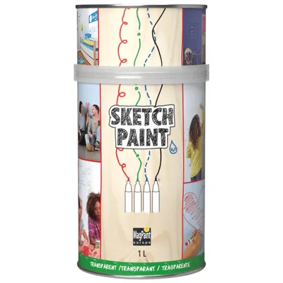 Produktbild von MagPaint SketchPaint Transparent 1000 ml glänzend, Whiteboardfarbe für Wand, Tür & Möbel