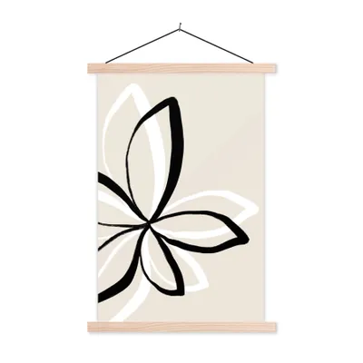 Produktbild von MuchoWow® Textilposter Blumen - Abstrakt - Minimalismus 40x60 cm mit holzfarbenen Rahmen - Poster