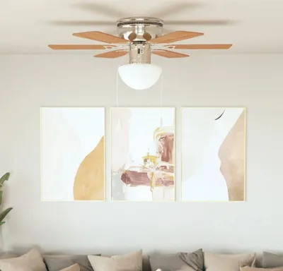 Zdjęcie produktu dla Wentylator sufitowy Vidaxl z lampą 82 cm jasnobrązowy