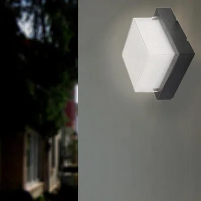 Image de Applique Murale Noire Carrée LED 12W IP65 - Blanc Chaud 2300K - 3500K