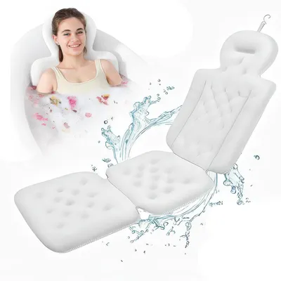 Produktbild von Badewannen- & Duscheinlagen, Ganzkörper-Badewannenkissen für Badewanne, dickes Badewannenkissen mit Wäschesack, s Wannenkissen, 130x40cm