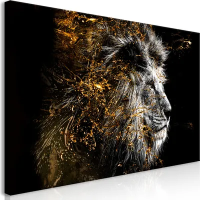 Image de Tableau mural Mega XXXL Lion 250 x 125 cm Impression artistique au format XXL en une seule partie à monter soi-même Tableaux sur toile Tableaux modernes Décoration murale DIY Décoration d'intérieur Portrait Animal Abstrait g-C-0351-ak-e