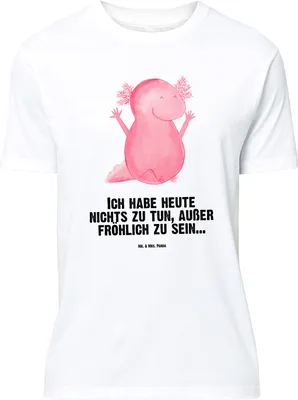 Produktbild von Mr. & Mrs. Panda Tshirt Axolotl Hurra - Weiß - Geschenk, Fröhlich, Axolot, T-Shirt in XXL, Oversize Shirt, Motivation, Lurch