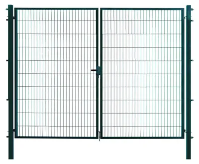 Produktbild von Floraworld Gartentor doppelflügelig Comfort inkl. 2 Pfosten 300 x 200 cm moosgrün