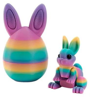 Image de Jeu de Pâques en 3D représentant un lapin dans un œuf, comprenant un lapin et un œuf, dimensions : 8,3 cm