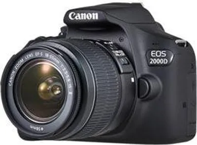 Produktbild von Canon EOS 2000D Gehäuse + EF-S 18-55mm f3.5-5.6 III Kit, 24,1 MP, 6000 x 4000 Pixel, CMOS, Full HD, Schwarz
