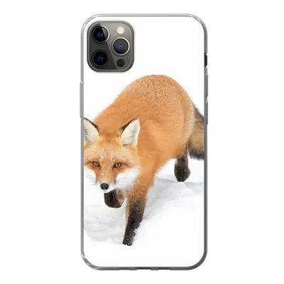 Produktbild von MuchoWow® Handyhülle Schutzhülle Hülle für iPhone 12 Pro Max Fuchs - Schnee - Winter Silikon Softcase Handy Hülle - Hartschale