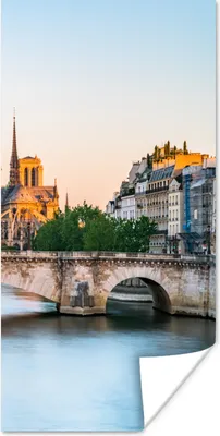 Produktbild von MuchoWow® Poster Paris - Brücke - Wasser 60x120 cm - Wandschmuck