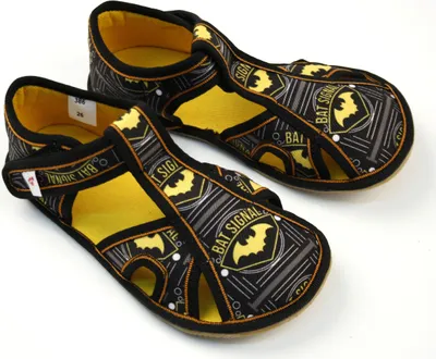 Produktbild von Jungen Hausschuhe BAREFOOT EF 386 BLACK Signal Schwarz Gelb