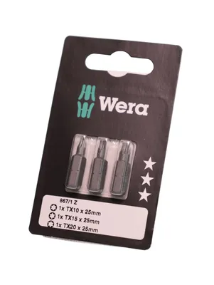 Obrázok produktu pre Wera 867/1 SB SiS, 3 kusov, Torx Plus, 1/4", TX10, TX15, TX20, 100 mm, 10 mm