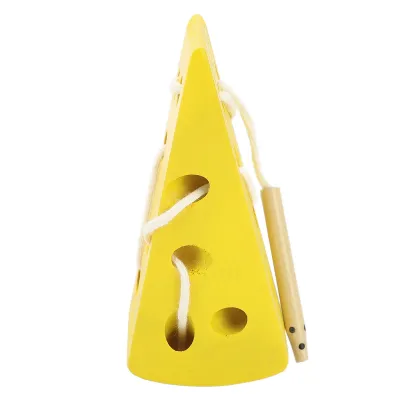 Imagen del producto de Juguete de encaje con forma de queso, juguete para el desarrollo de la motricidad fina, juguete de encaje con forma de queso, juguete para el desarrollo temprano, juguete educativo de bloques de madera, juguete de encaje con forma de queso