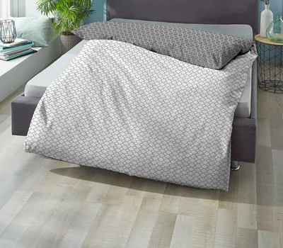 Produktbild von biberna 0636045 Mako-Satin Bettwäsche GRAFIK - MIX & MATCH color: sturmgrau, size: 1x 155x220 cm