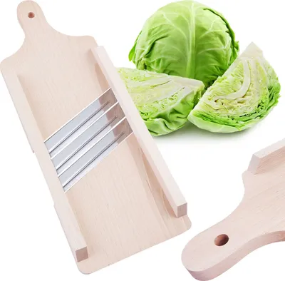 Produktbild von Hölzerne Shredder Cutter Kohlhobel Grater Slicer für Gemüse Obst 42cm 3-Messer
