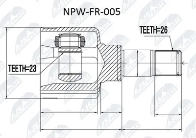 Produktbild von NTY Gelenksatz Antriebswelle Vorne Links Getriebeseitig für FORD Focus II Schrägheck (DA, HCP, DP) NPW-FR-005