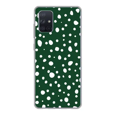 Produktbild von MuchoWow® Handyhülle Schutzhülle Hülle für Samsung Galaxy A51 5G Polka dots - Weiß - Grün Silikon Softcase Handy Hülle - Abbildung