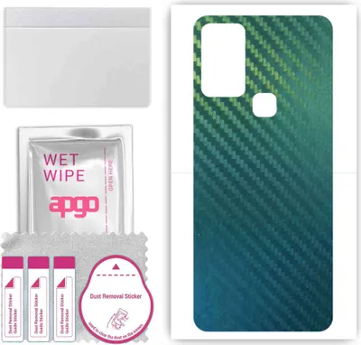 Produktbild von apgo Rückseite Schutzfolie, Skin, kompatibel mit Infinix Hot 10s, Hinten Displayschutzfolie aus Vinylfolie, kratzfest, einfache Montage - Kohlenstoff-Chamäleon CAKA1