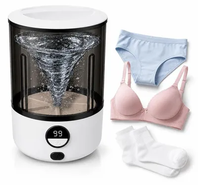 Produktbild von Mini Waschmaschine 2L USB, tragbare Unterwäsche Waschmaschine, Socken Waschgerät