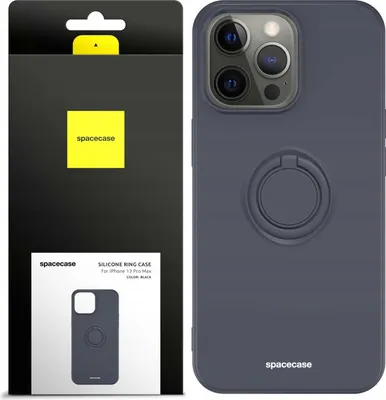 Immagine prodotto di Custodia in silicone SPACECASE Custodia ad anello in silicone per iPhone 13 Pro Max Nero
