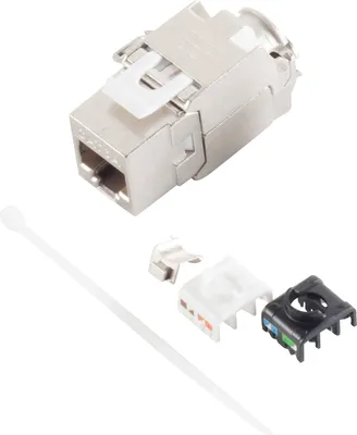 Produktbild von helos Keystone - Modul RJ45 SLIM ,SNAP-In, Cat 6a, 180°, werkzeuglos