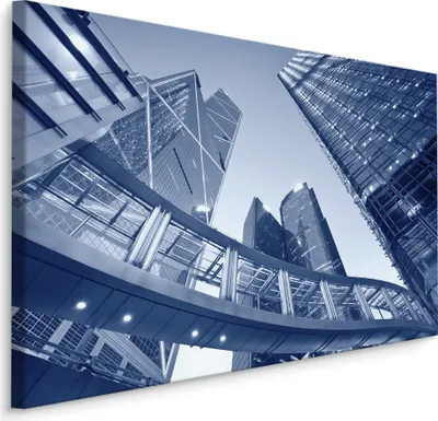 Zdjęcie produktu dla Obraz Współczesna Architektura Hongkong Dekoracja do Sypialni z modnym efektem 3D 40x30cm