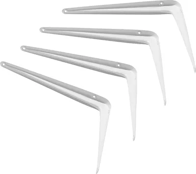 Image de Supports métalliques pour étagères, blancs, 12,5 x 15 cm, lot de 24, pour étagères