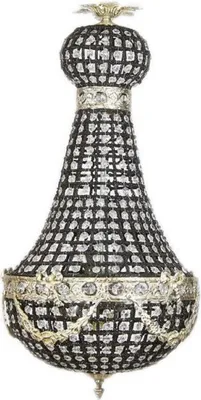 Obrázek produktu pro Casa Padrino barokní křišťálový lustr černý/stříbrný Ø 35 x v. 70 cm - Nádherný lustr v barokním stylu - Barokní křišťálová světla - Noble & Magnificent