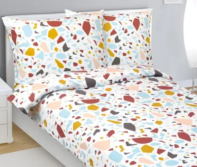 Produktbild von Flanell-Bettwäsche - Blau, Ziegel, Weiß - 140x220, 70x90