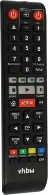 Produktbild von vhbw Fernbedienung kompatibel mit Samsung BD-F7500, BDFM59C, BDF7500, BDFM59, BDFM59CZA, BDFM59C/ZA Blu-Ray Disc Player - Ersatzfernbedienung