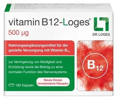 Produktbild von Vitamin B12-Loges 500 μg Kapseln 180 St