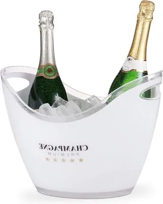 Zdjęcie produktu dla Chłodziarka do szampana Chłodziarka do wina Premium o pojemności 6 l - 25,5 x 34,5 x 26 cm Biała