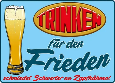 Produktbild von vianmo Holzschild 30x40 cm Trinken für den Frieden Bier