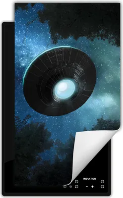 Produktbild von DarHaus Herdabdeckplatte 1 teilig 30x52 cm Anti Rutsch Matte Aufrollbar, Ufo