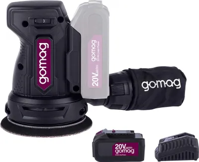Produktbild von Gomag Akku Exzenterschleifer GO-EXS125 20V 125mm 4,0 Ah Akku u. Ladegerät