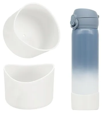 2er-Pack Silikon-Flaschenuntersetzer, Antirutsch, Weiß