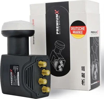 Produktbild von PremiumX Deluxe Quattro LNB SAT für Multischalterbetrieb DVB-S2 HD UHD 4K