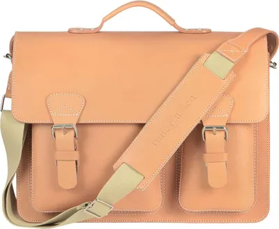 Produktbild von Ruitertassen Lehrertasche Leder Schultasche Aktentasche 2 Fächer natur Tasche für Schule Uni Beruf Damen und Herren 40x30cm