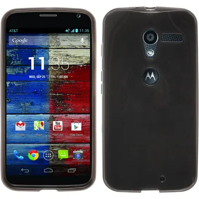 Produktbild von PhoneNatic Case kompatibel mit Motorola Moto X - schwarz Silikon Hülle transparent + 2 Schutzfolien